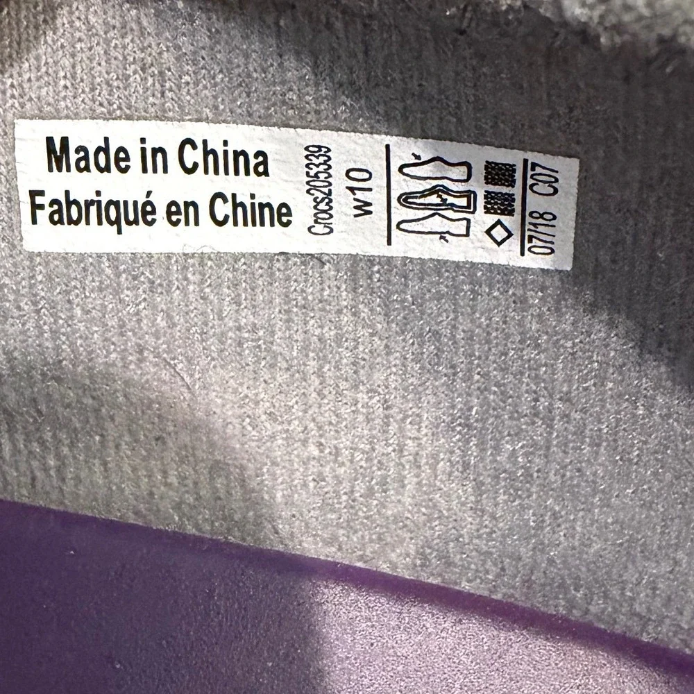 Crocs Busy Day Crisscross Ballet Flat Womens Size 10 Gray Comfort 205339